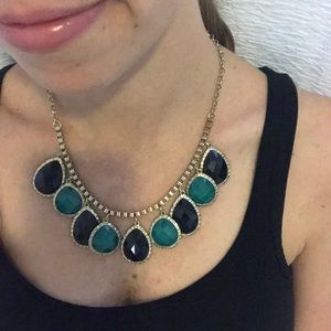 Turquoise and black necklace